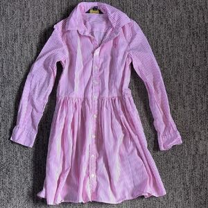 Polo by Ralph Lauren Pink Striped Kids Formal Dress